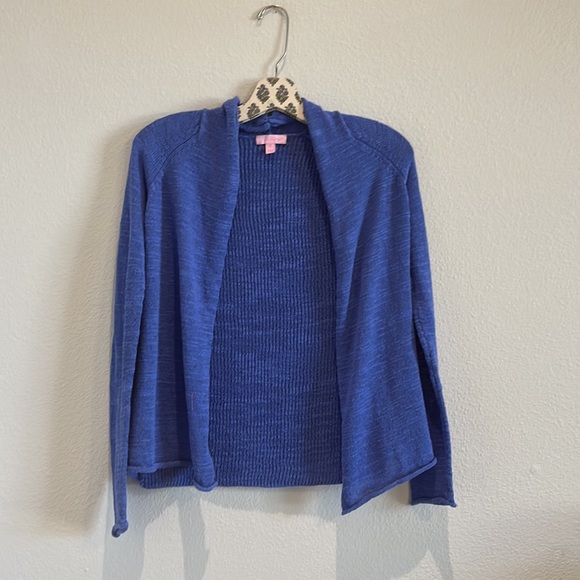 Lilly Pulitzer Iris Blue Eda Cardigan - Picture 3 of 7